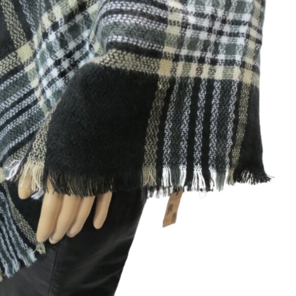 Lava Accessories Neutral Tone Fringe Poncho Wrap - Picture 4 of 7